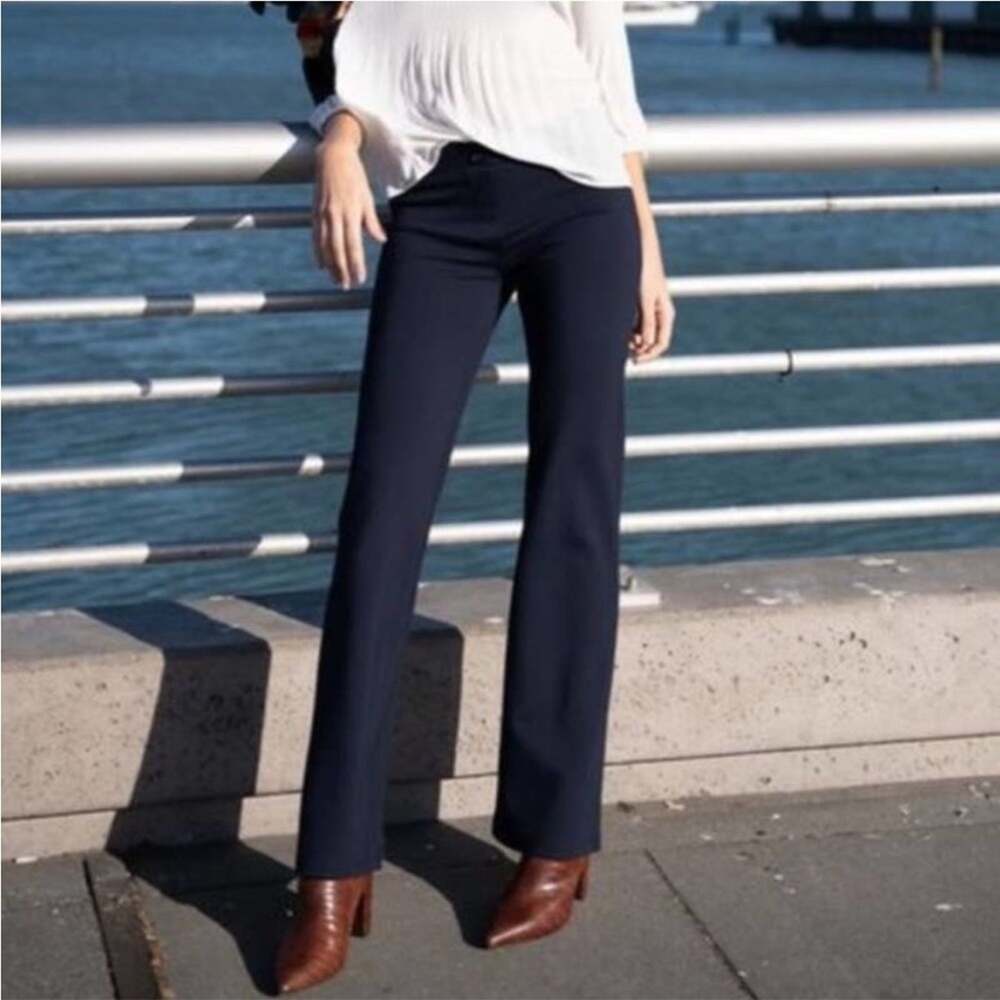 BetaBrand Straight-Leg Classic Dress Pant Yoga Pants Navy Blue Size XL Petite